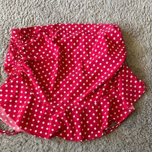 torrid Red with White Polka Dot Swim Skirt Bikini Bottom